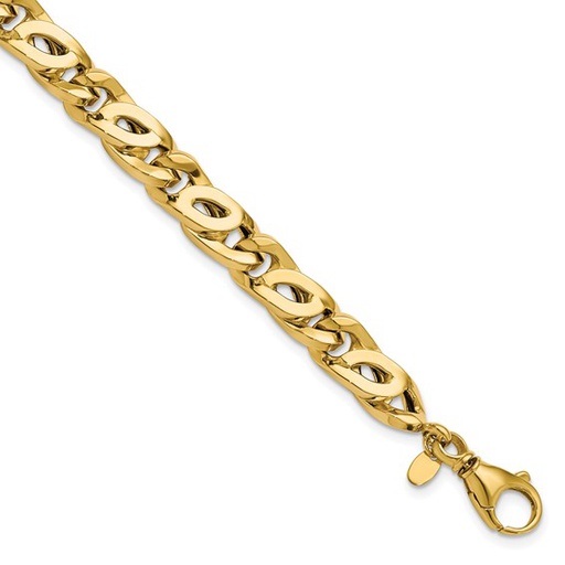 [QU.GOLD.0053743] 14k Men's Polished Fancy Link Bracelet