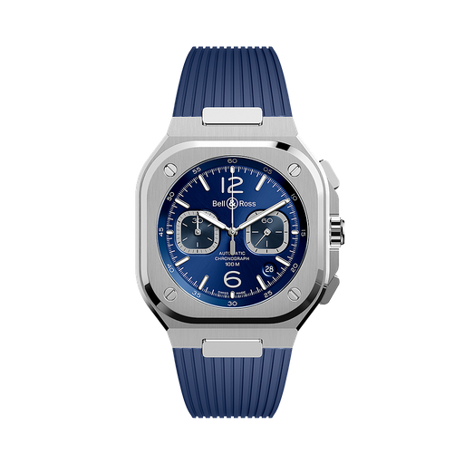 BR05 Chronograph Steel On Rubber Strap