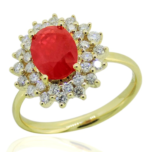 [LA.GEMS.0053796] 14k White Gold Precious Gem & Diamond Ring
