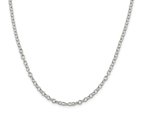 [QU.FASH.0053992] Sterling Silver 3.75mm Oval Cable Chain
