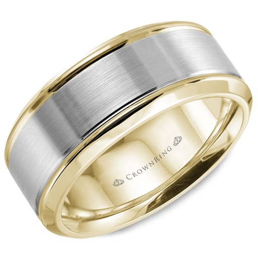 [CR.WEDD.0054072] 14k White & Yellow Gold Wedding Band