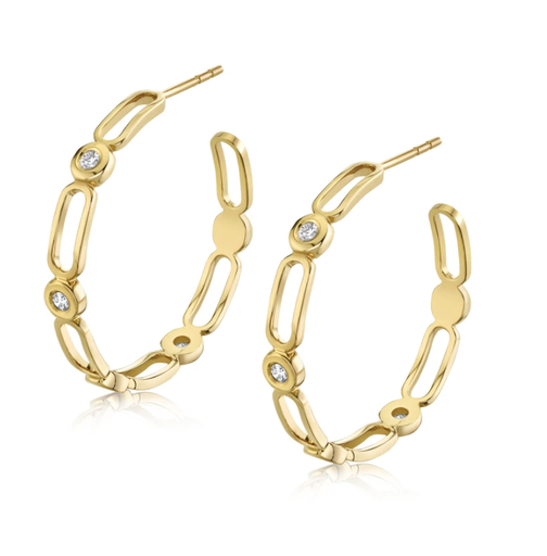 [MI.DIAM.0054195] Connection Hoop Earrings