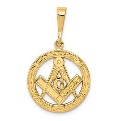 [QU.GOLD.0054367] 14k Masonic Pendant With Boarder