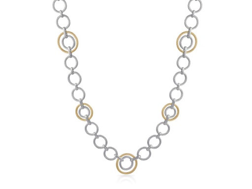 [AL.FASH.0054496] Yellow & Grey Cable Interlock Necklace