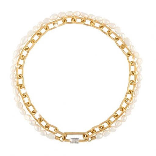 [TE.FASH.0054697] Palermo Small Layered Necklace With Pearls
