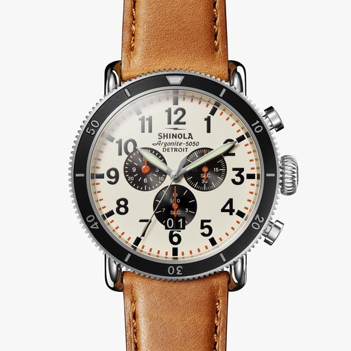 [SH.WATC.0054798] Runwell Sport 3 Eye 48mm Steel Watch On Strap