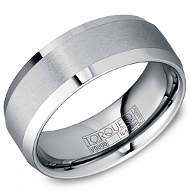[CR.WEDD.0054834] Tungsten Carbide Beveled Edge Wedding Band