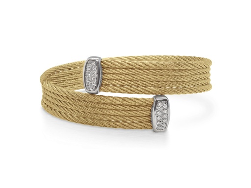 [AL.FASH.0054864] Yellow Bypass Bracelet With 18k White Gold &amp; Diamonds