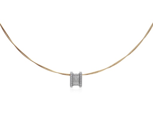 [AL.FASH.0054954] Yellow Cable Diva Necklace With 18k White Gold &amp; Diamonds