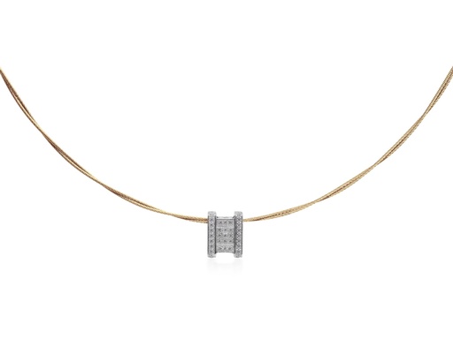 [AL.FASH.0054954] Yellow Cable Diva Necklace With 18k White Gold & Diamonds
