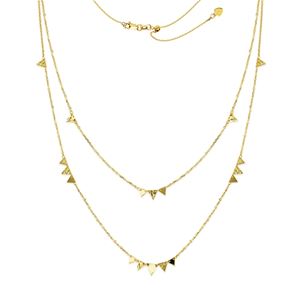 [MI.GOLD.0055038] 14k Triple Triangle Layered Duet Plus Necklace