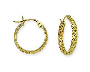 [MI.GOLD.0055045] 14k Diamond Cut 15mm Hoops