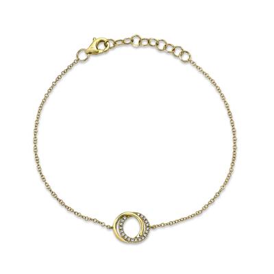 [SH.DIAM.0055096] 14k Diamond Love Knot Circle Bracelet