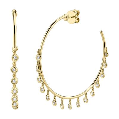 [SH.DIAM.0055101] 14k Diamond Shaker Hoop Earrings
