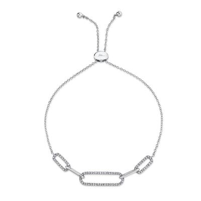 [SH.DIAM.0055105] 14k Diamond Paperclip Bolo Bracelet