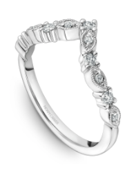 [CR.WEDD.0055137] 14k White Gold Diamond Pointed Wedding Band