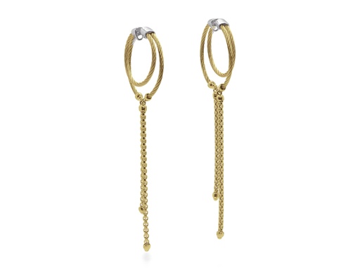 [AL.FASH.0055236] Double Cable Shoulder Duster Earrings