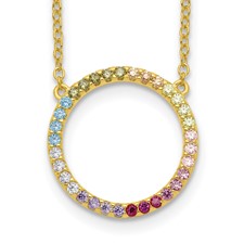 [QU.FNEC.0055302] Colorful Open Circle Necklace