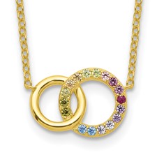 [QU.FNEC.0055320] Colorful Intertwined Circle Necklace