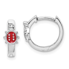 [QU.KEAR.0055342] Kids Enamel Ladybug Hoop Earrings
