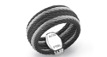 [AL.FRNG.0055370] Black & Grey Cable Ring stainless steel