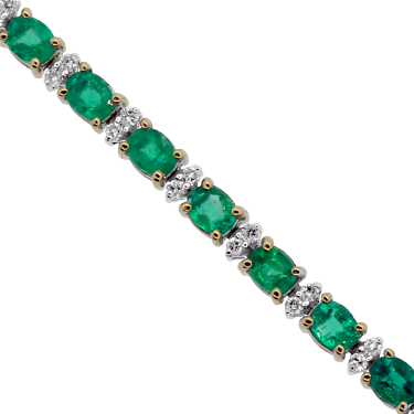 [SA.GJBR.0072024] Emerald &amp; Diamond Bracelet