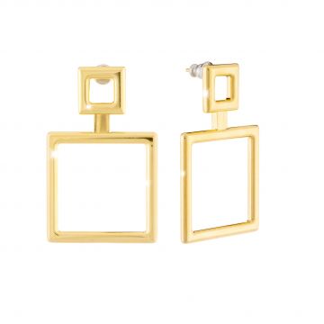 [TE.FEAR.0072117] Ludi Double Square Dangle Earrings