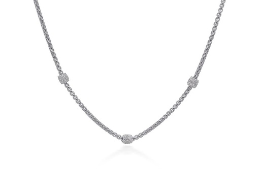 Expressions 3 Barrel Station Necklace with Diamonds