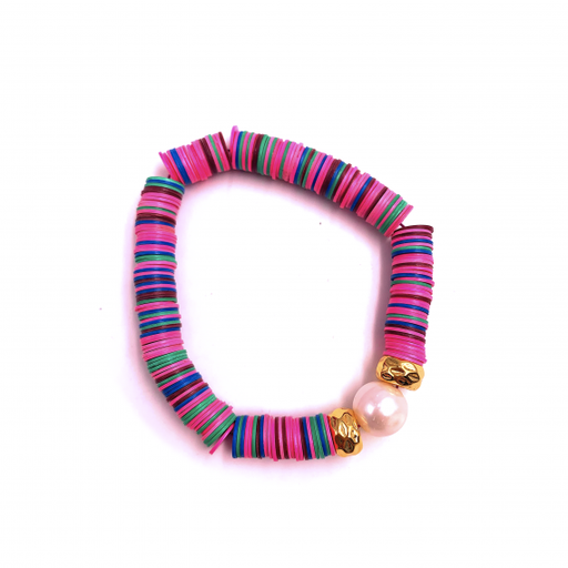 [FBRA.00072504] Vinyl with Pearl Stretch Bracelet