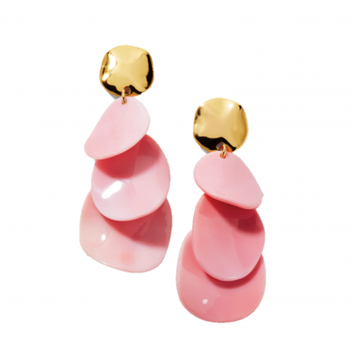 [FEAR.00072518] Pink Conch Cascade Earrings