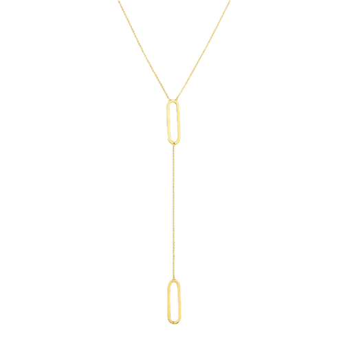 [GNCK.00073662] Bead Lariat Necklace With Paperclip Element