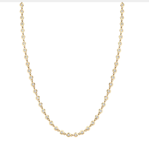 ROUND BEZEL TENNIS NECKLACE