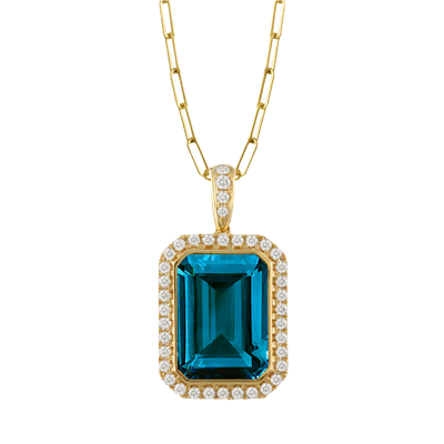 [GJPN.00073914] London Blue Topaz and Diamond Pendant