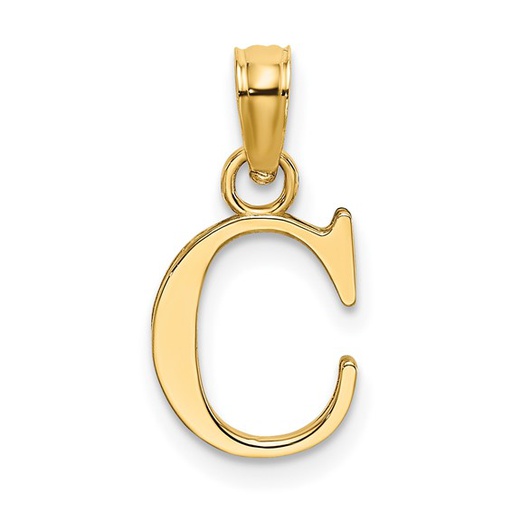 [GPND.00074096] Polished Block Letter C Initial Pendant