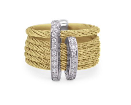 [FRNG.00074408] Yellow Cable Double Arch Over Twist Ring