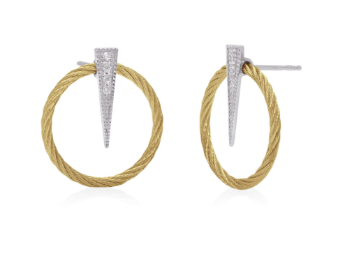 [FEAR.00074412] Cable Full Circle Spear Earrings