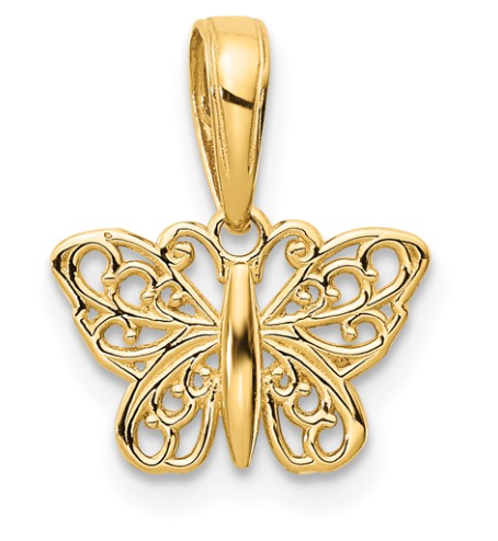 Polished Filigree Butterfly Charm