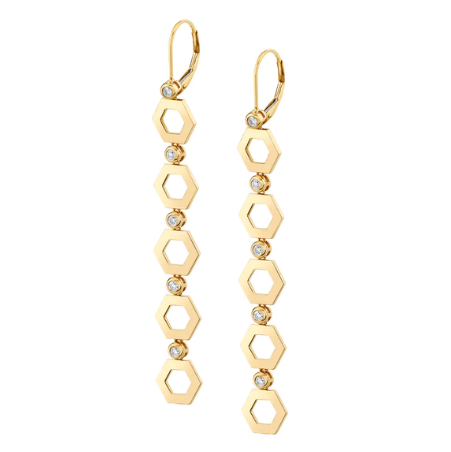 Plain Hex Long Infinity Earrings