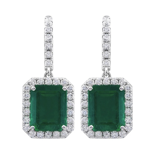 [GJER.00075991] Emerald and Diamond Drop Earrings