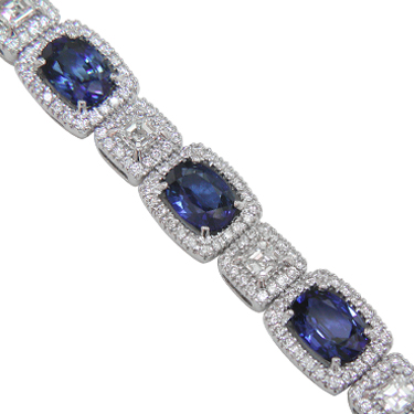 [GJBR.00075992] Sapphire &amp; Diamond Bracelet