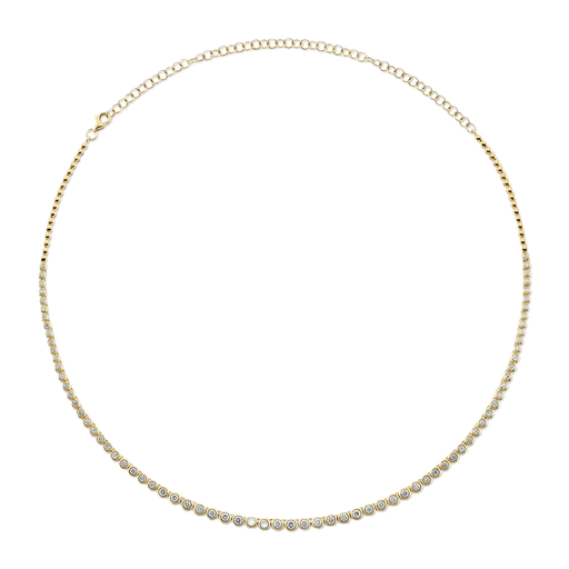 2.00ct Bezel Set Diamond Tennis Necklace