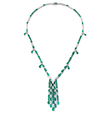 [GJNK.00076284] Jardin Emerald & Diamond Necklace