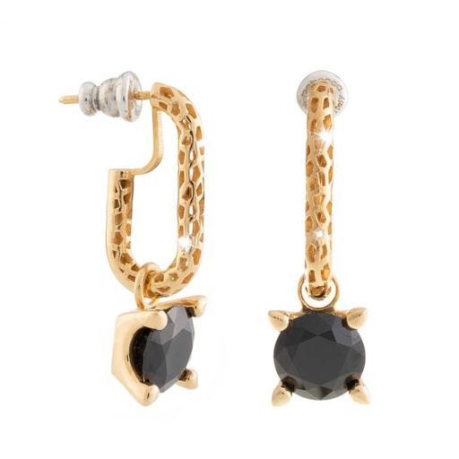 [FEAR.00076289] Jolie Gold and Black Earrings