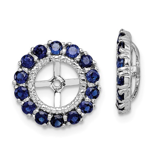 [FASH.00076306] Sterling Silver Rhodium Diam. and Created Sapphire Earring Jacket