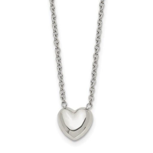 [FNEC.00076348] Polished Heart 19in Necklace