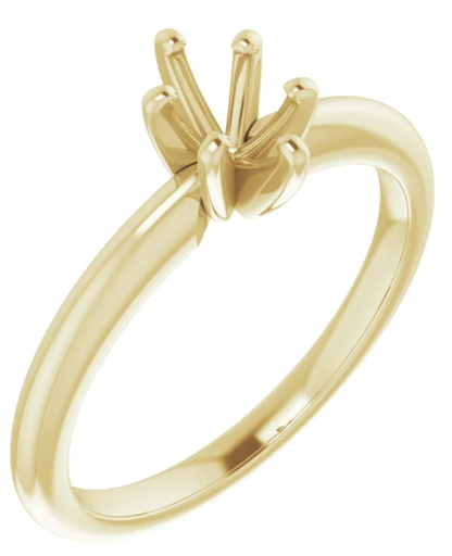 [ESTR.00076396] Oval 6 Prong Solitaire Engagement Ring Mounting