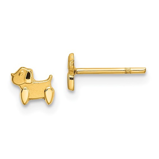 [GERR.00076600] 14k Madi K Polished and Satin Dog Post Earrings