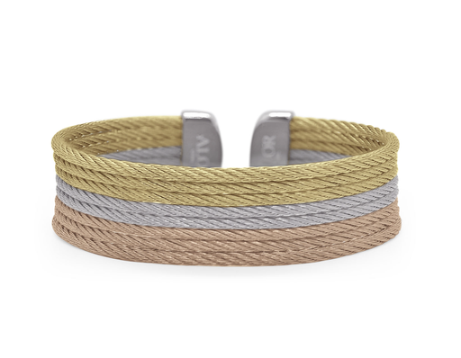 Carnation, Grey & Yellow Cable Cuff Essentials Cuff