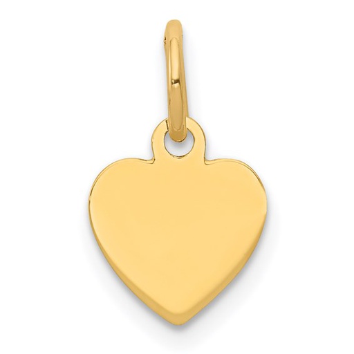 [GPND.00078276] 14k Plain .011 Gauge Engravable Heart Disc Charm