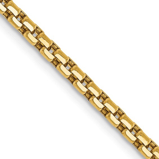 [GNCK.00078327] 14K 18 inch 2.45mm Semi-Solid Round Box with Lobster Clasp Chain